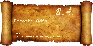 Barothi Ádám névjegykártya